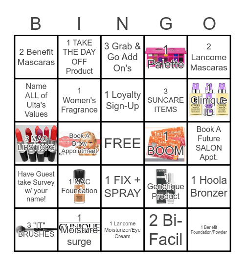 ULTA BINGO Card