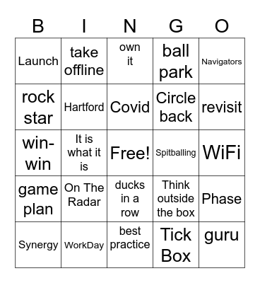 Corporate Lingo Bingo Card