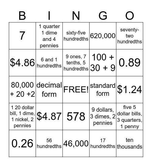 Chapter 1 Bingo Card