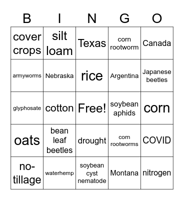 Agronomy Bingo Card