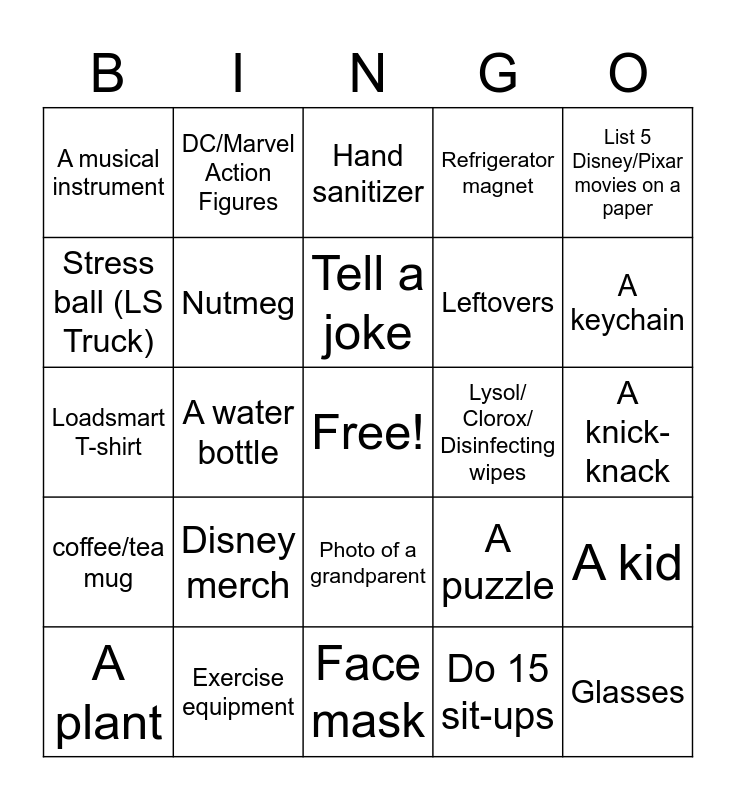 Ls Family Bingo! Bingo Card