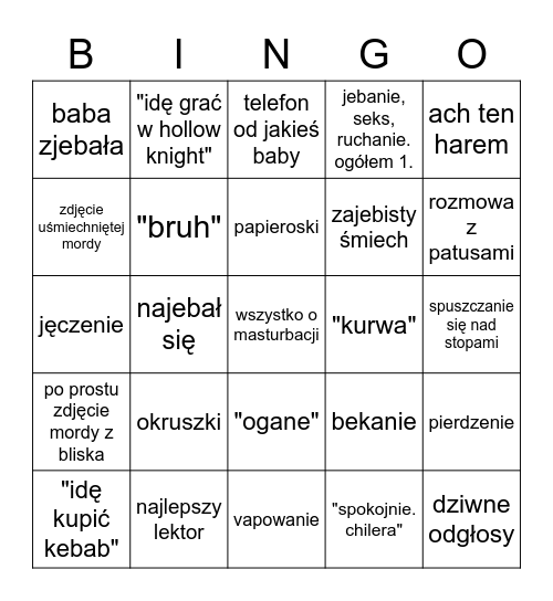 Roman Bingo Card