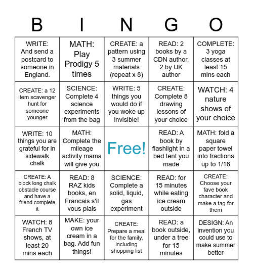 TT'S FABULOUS SUMMER BINGO 2020!! Bingo Card