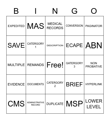 RECAP BINGO Card