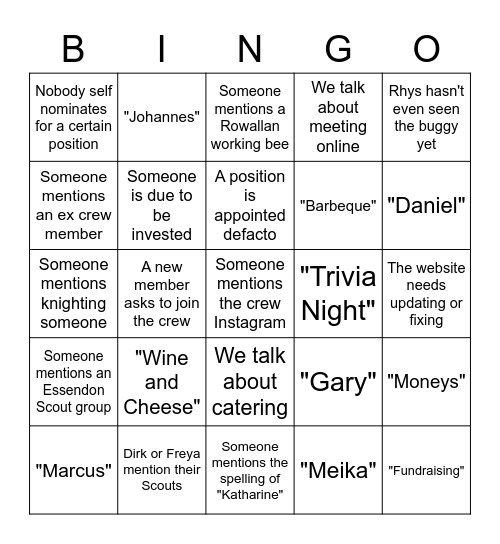 KFRC ARAP Bingo Card