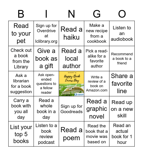 Book Lovers Day Bingo Card