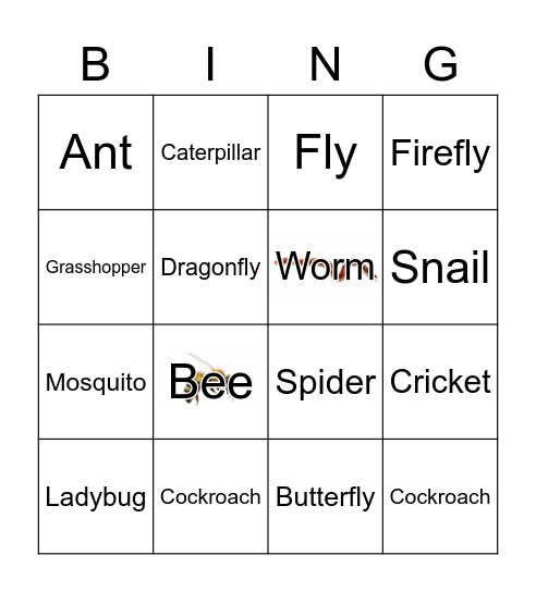 There’s a .... on your leg! Bingo Card