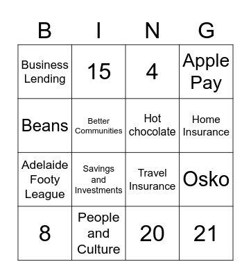 Winter BINGO Card