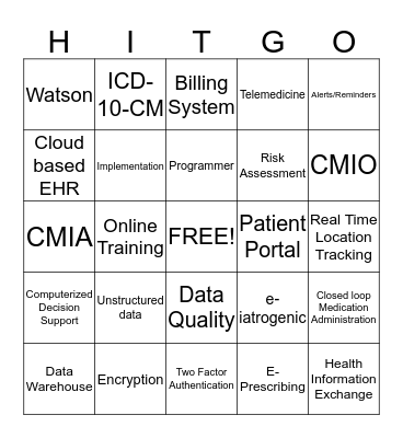 Health IT Bingo Card