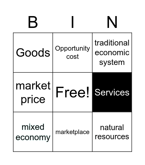 First Basics Bingo Card