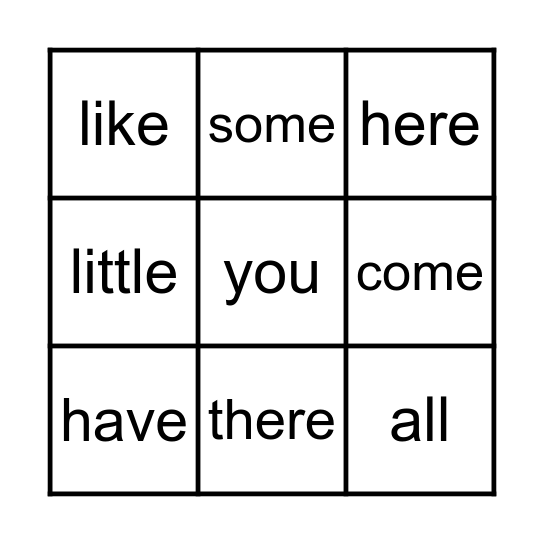 Tricky word bingo 3 Bingo Card