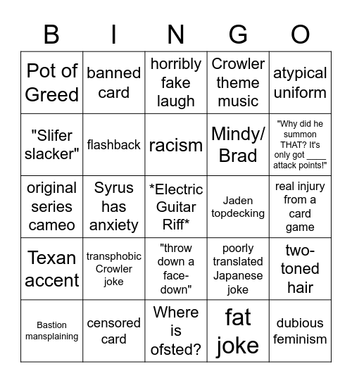 GX BINGO Card