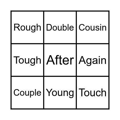 Spelling bingo! Bingo Card