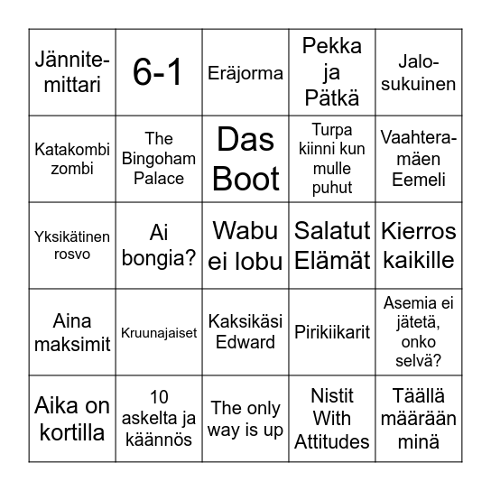 Bingo of Möksämäyhemit by sandalf Bingo Card