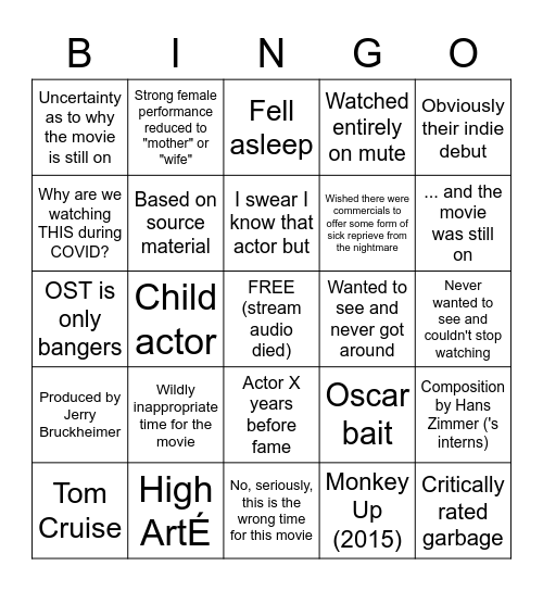 Now playing... Bingo Card