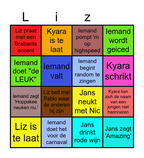 De Chaos-maar-nu-echt-bingo Card