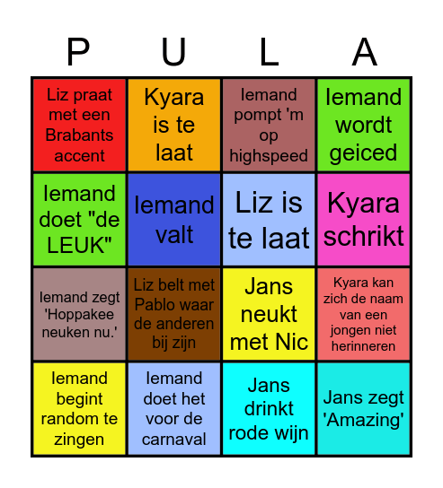 De Chaos-maar-nu-echt-bingo Card