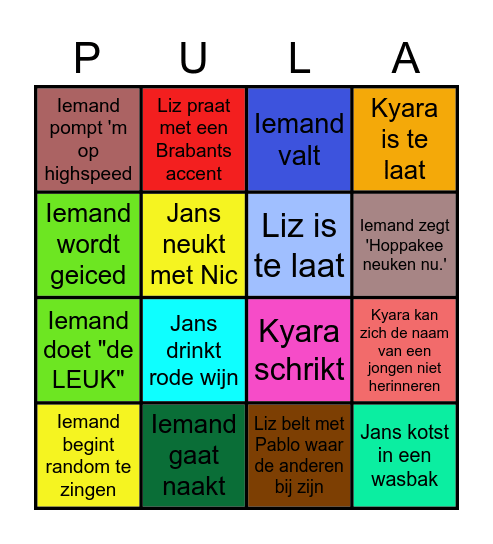 De Chaos-maar-nu-echt-bingo Card