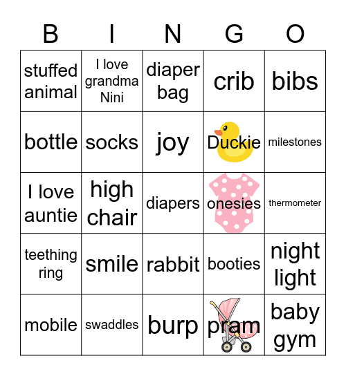 baby bingo Card