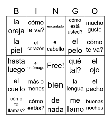 Loteria Round #2 Bingo Card