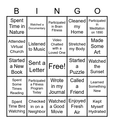 Quarantine Bingo!          Small Prizes for Bingo, Big Prizes for Blackout! Bingo Card