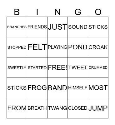 INITIAL AND FINAL BLEND BINGO Card