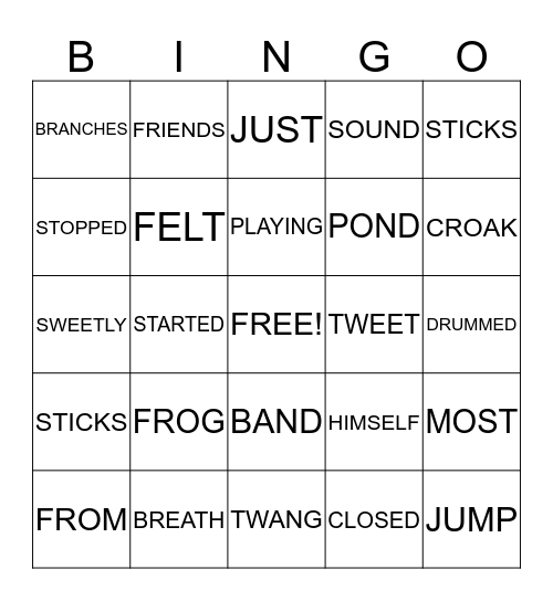 INITIAL AND FINAL BLEND BINGO Card