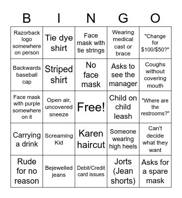 Customer Bingo - Covid19 Edition Bingo Card