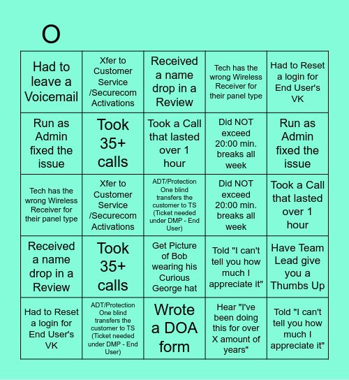 Tech Support Bingo! Bingo Card