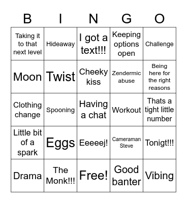 Love Island Australia Bingo Card