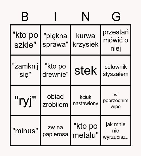 Damian starter pack Bingo Card