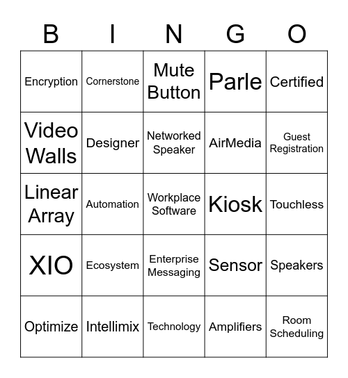 Video Team - Engineering Summit Day 2 Bingo Card