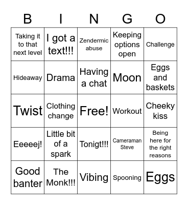 Love Island Australia Bingo Card