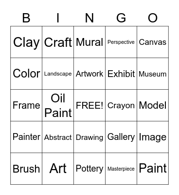 Art Bingo Card