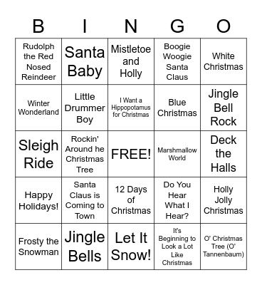 Christmas Bingo Card