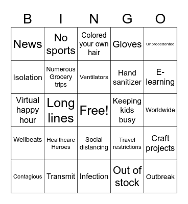 COVID Bingo Card