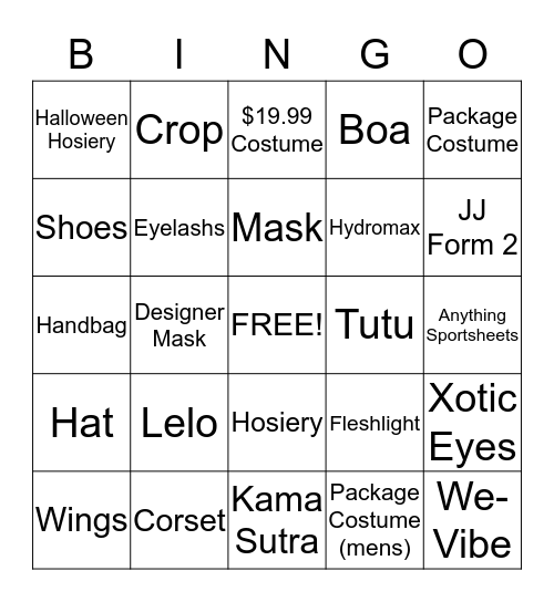 Fascinations BINGO Card