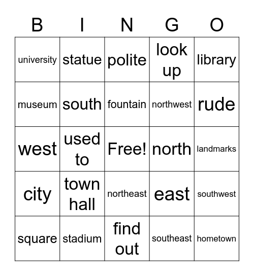 TB3 U5 Bingo Card