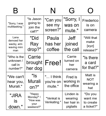 ePACCK Bingo Card