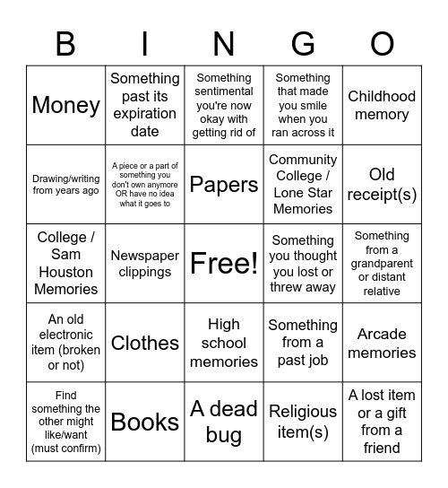 Get Your Shit Together Bingo Card