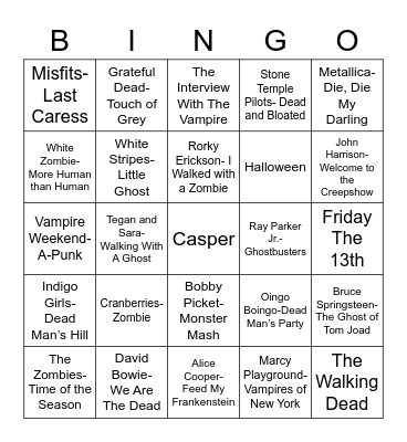 Total-Quiz.com Presents Radio Bingo: Horrorgasm Edition Bingo Card