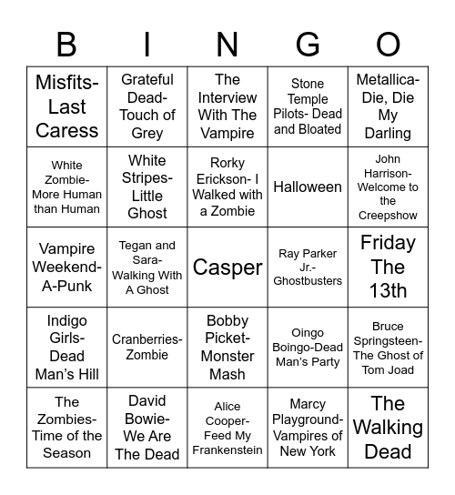 Total-Quiz.com Presents Radio Bingo: Horrorgasm Edition Bingo Card