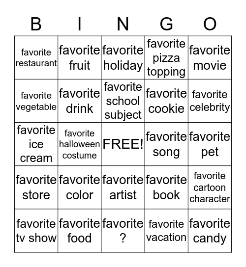 Difference of Opinion Bingo Card