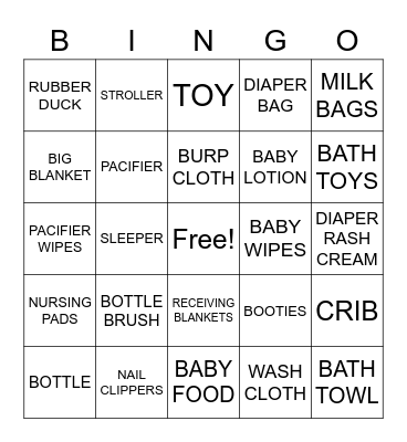 BABY Bingo Card