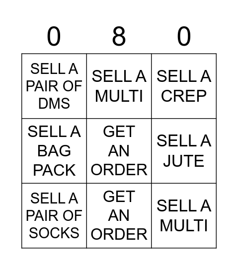 SCHUCHPER BINGO Card