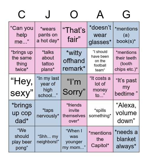 CJ Bingo Card