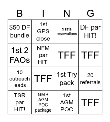 Saturday FUN! Bingo Card