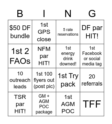 Saturday FUN! Bingo Card