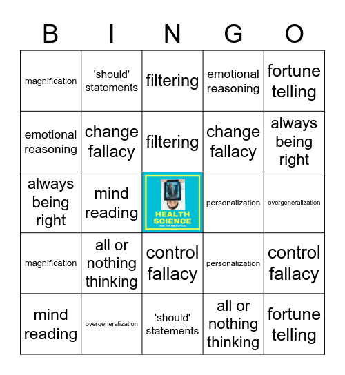 thought distortions bingo Card