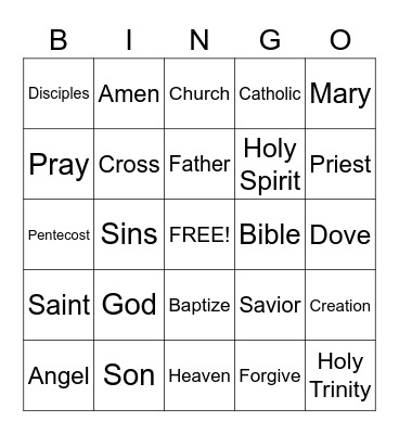 Religion words Bingo Card